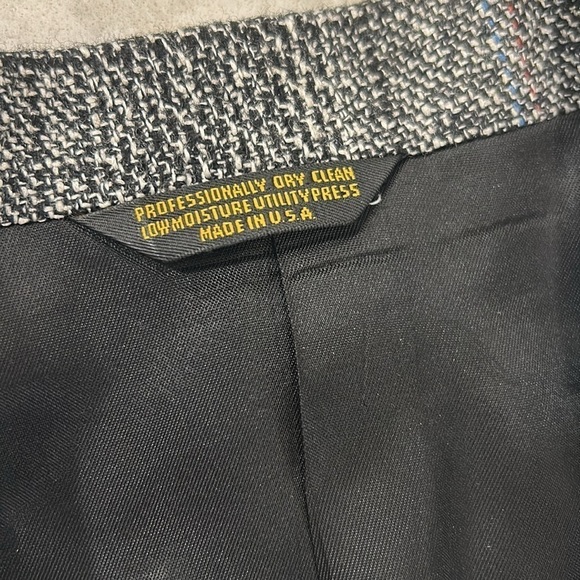 Vintage Adam’s Row by Richman Tweed Wool Double Breasted Blazer Suite Jacket 36R - Picture 5 of 16